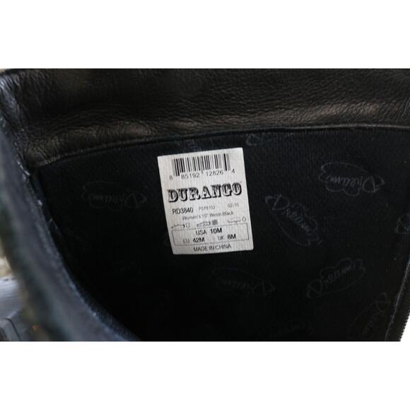 Durango Boots Womens 10M Black Leather Eclipse Flower Me In Love RD3840 Zip Shoe - Picture 6 of 6